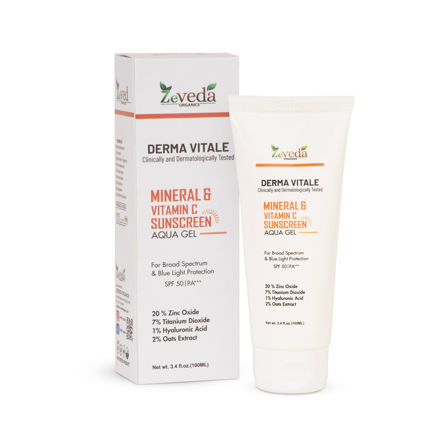 Vitamin C Sunscreen SPF 50 PA+++ with Hyaluronic Acid (100ml)