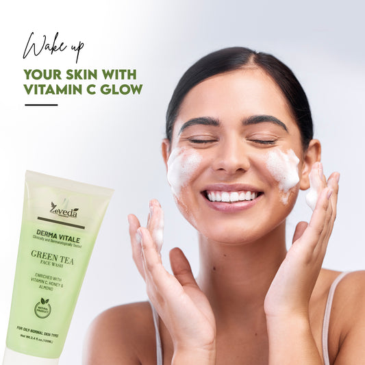 Green Tea Face Wash with Vitamin C, Honey & Almond (100ml)
